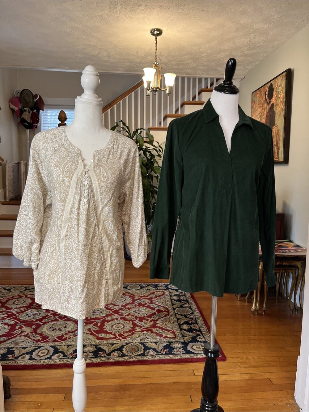 J. Jill M PureJill Floral Print Button Organic Cotton Tops Lot of 2 Corduroy